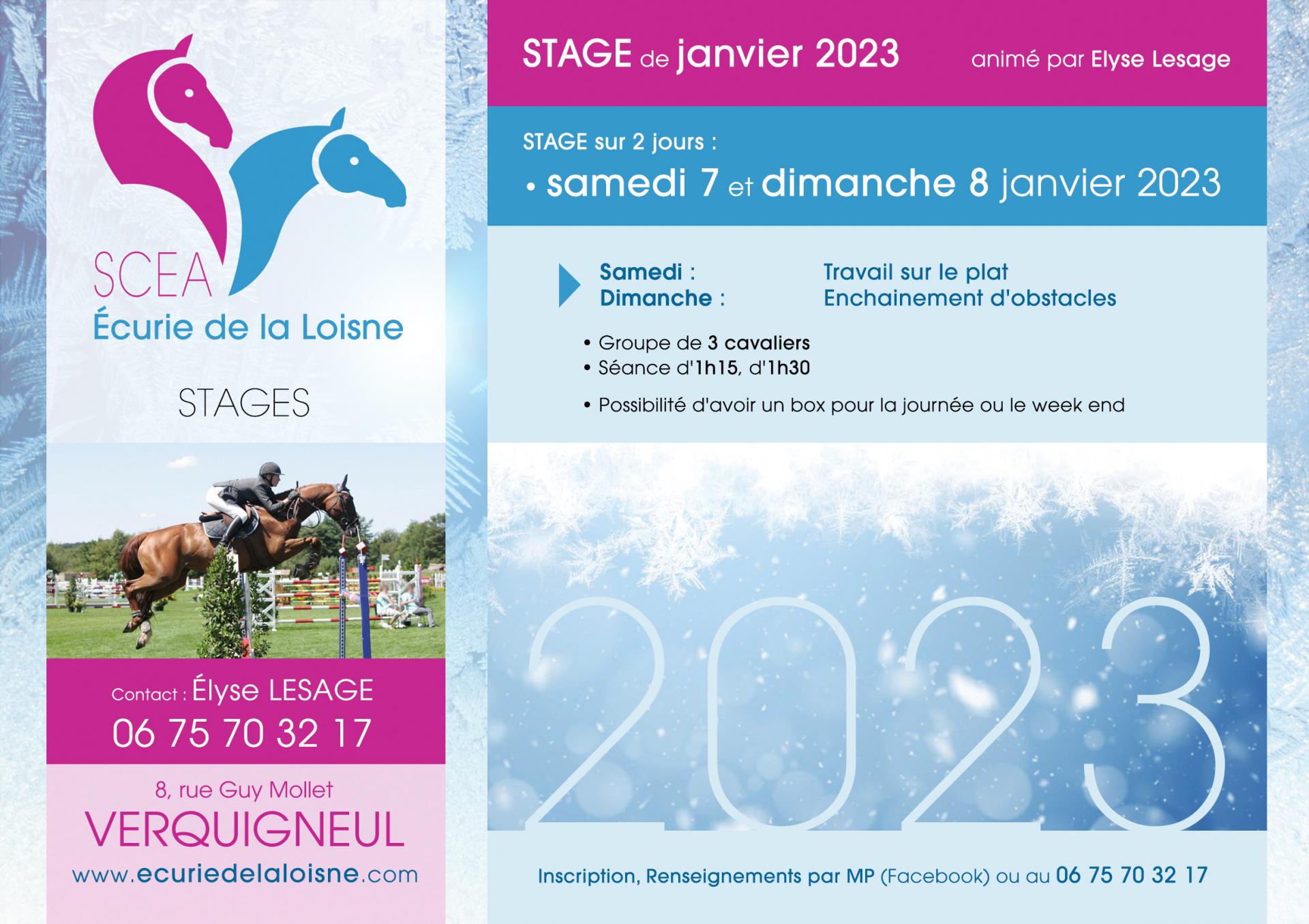Stage les 7-8 Janvier 2023
